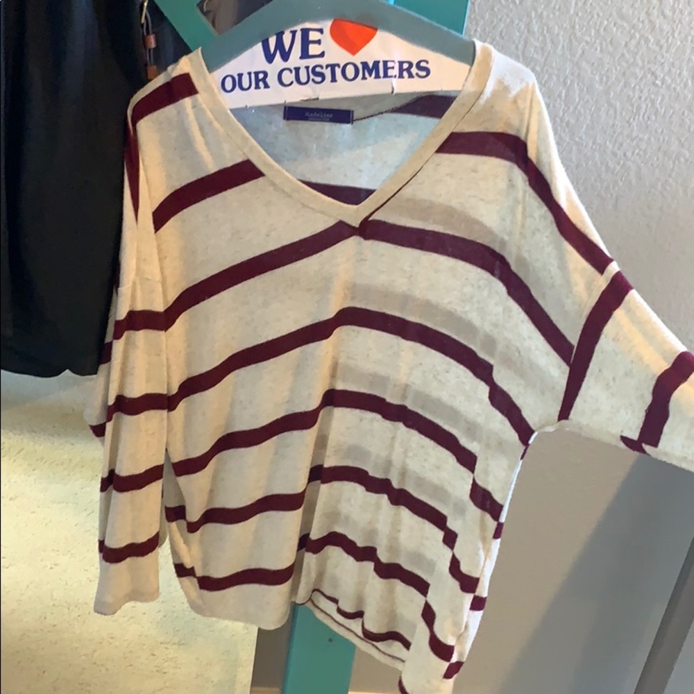 Striped v neck sweater